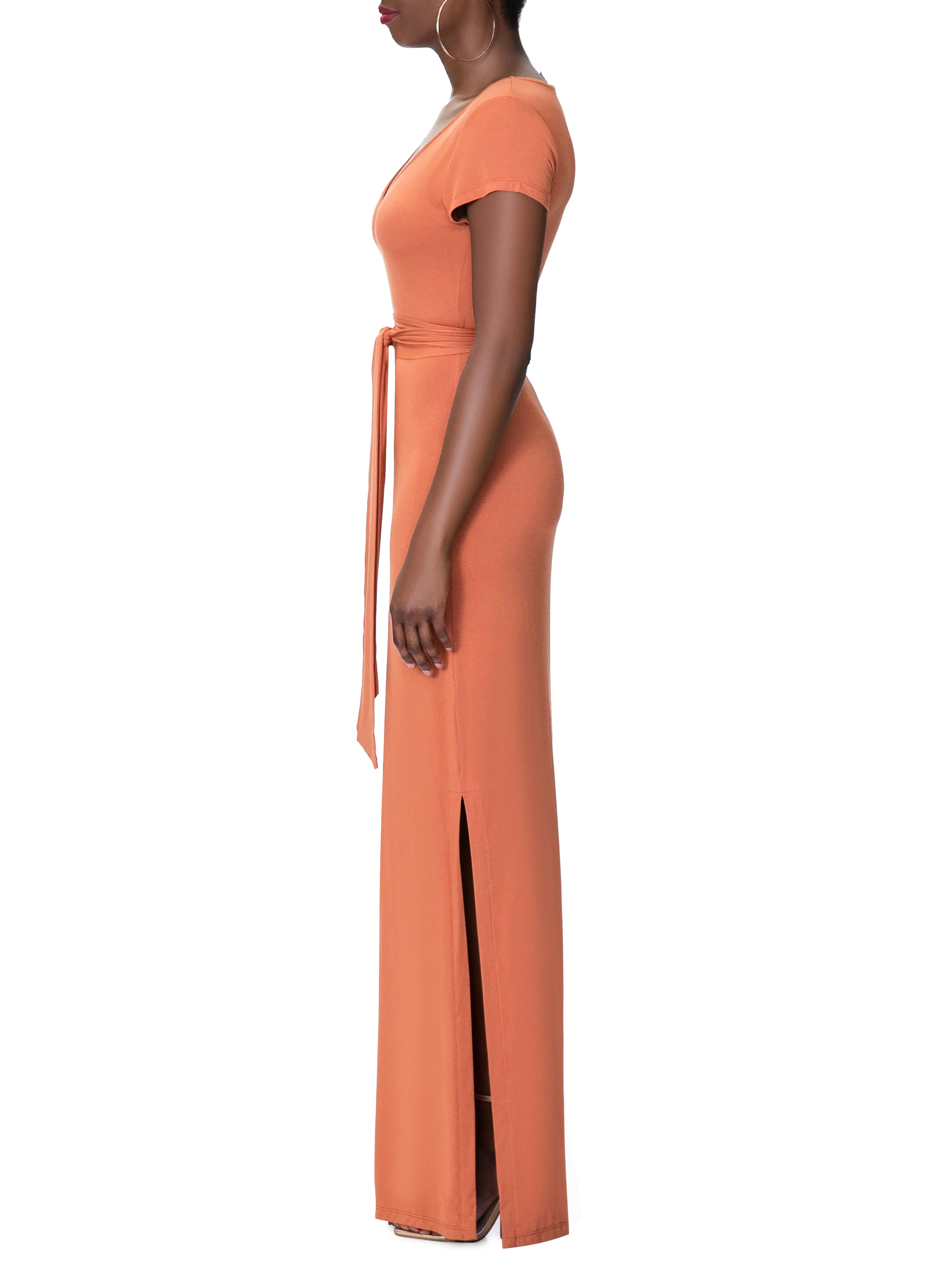 "Suma" Bronze Jersey Tee shirt Dress - Image 5
