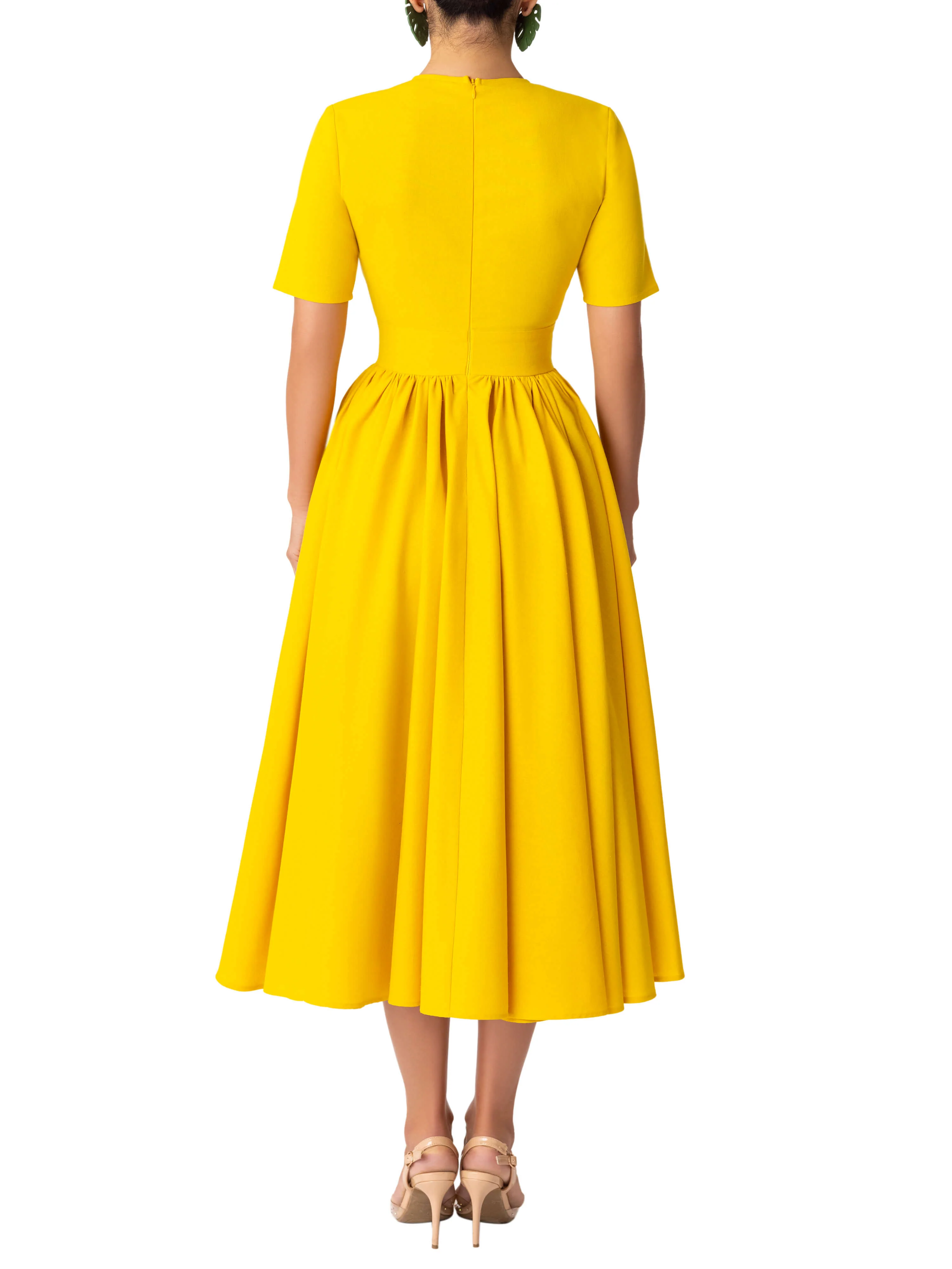"Sunny" Yellow Swing Dress - Image 7