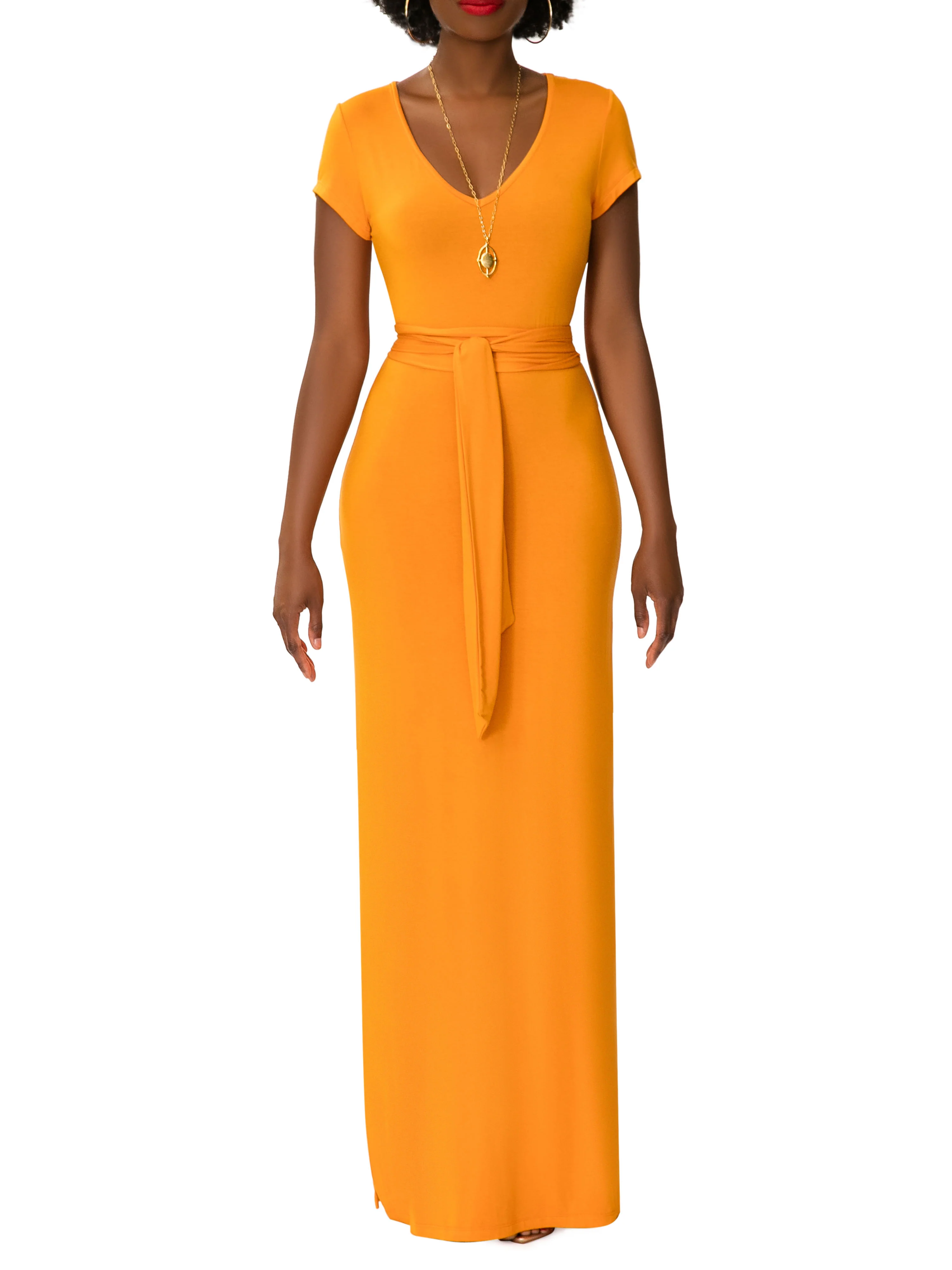 "Sunshine" Cheddar  Jersey Tee Shirt Dress - Image 4