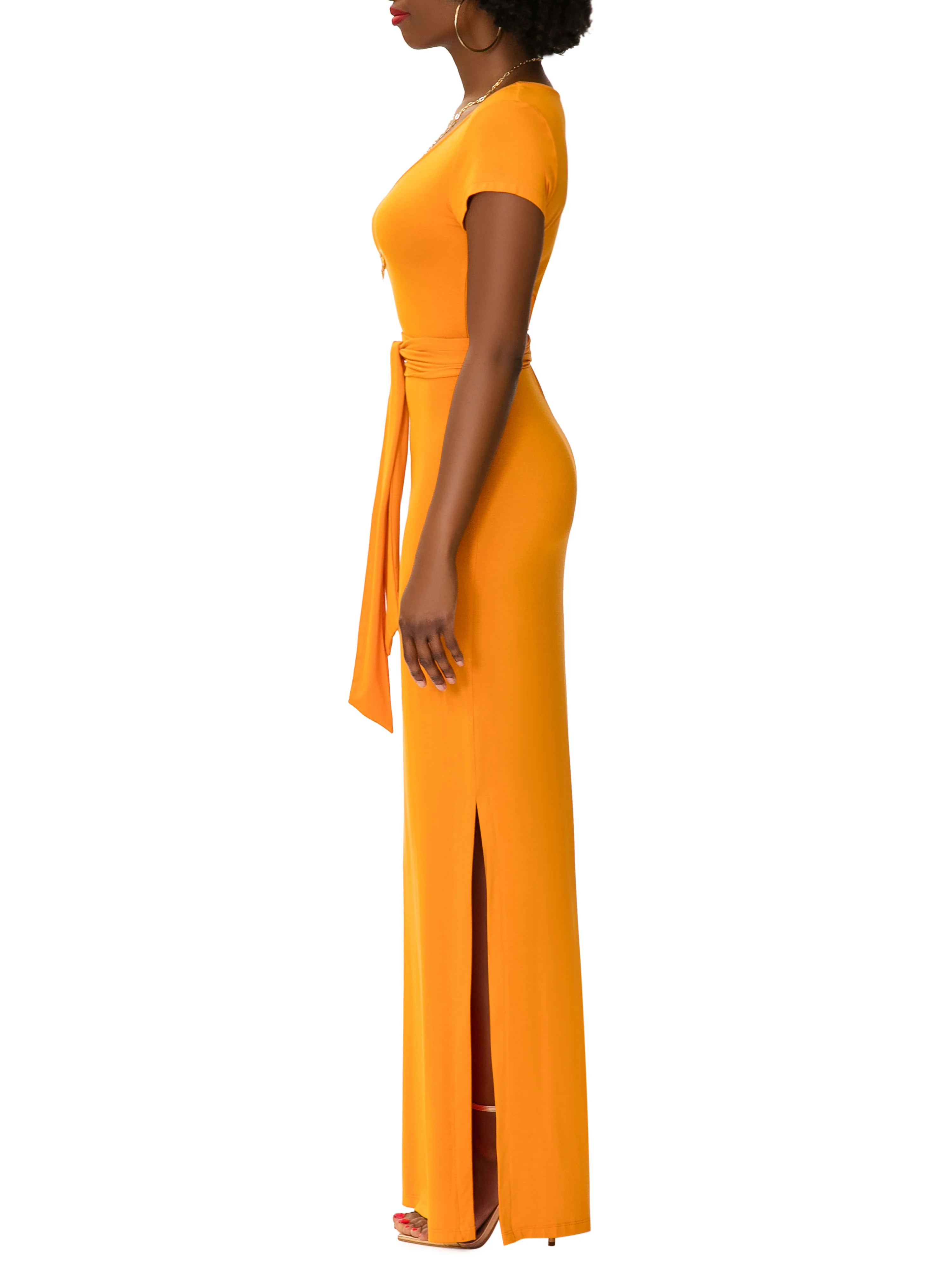 "Sunshine" Cheddar  Jersey Tee Shirt Dress - Image 6