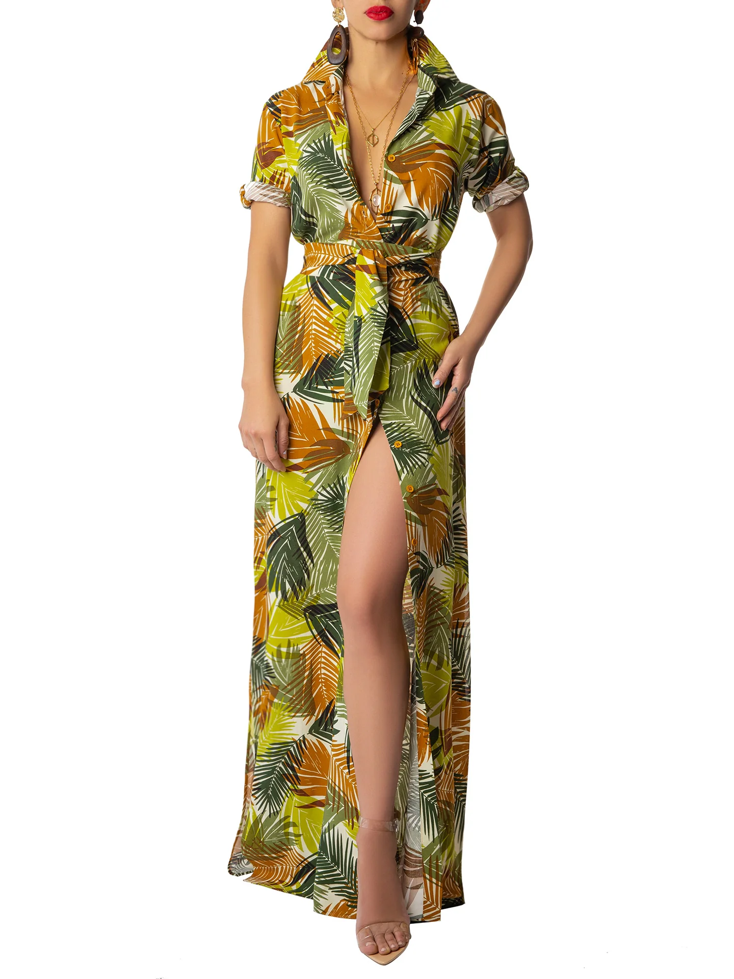 "Sycamore" Print Maxi Shirtdress - Image 3