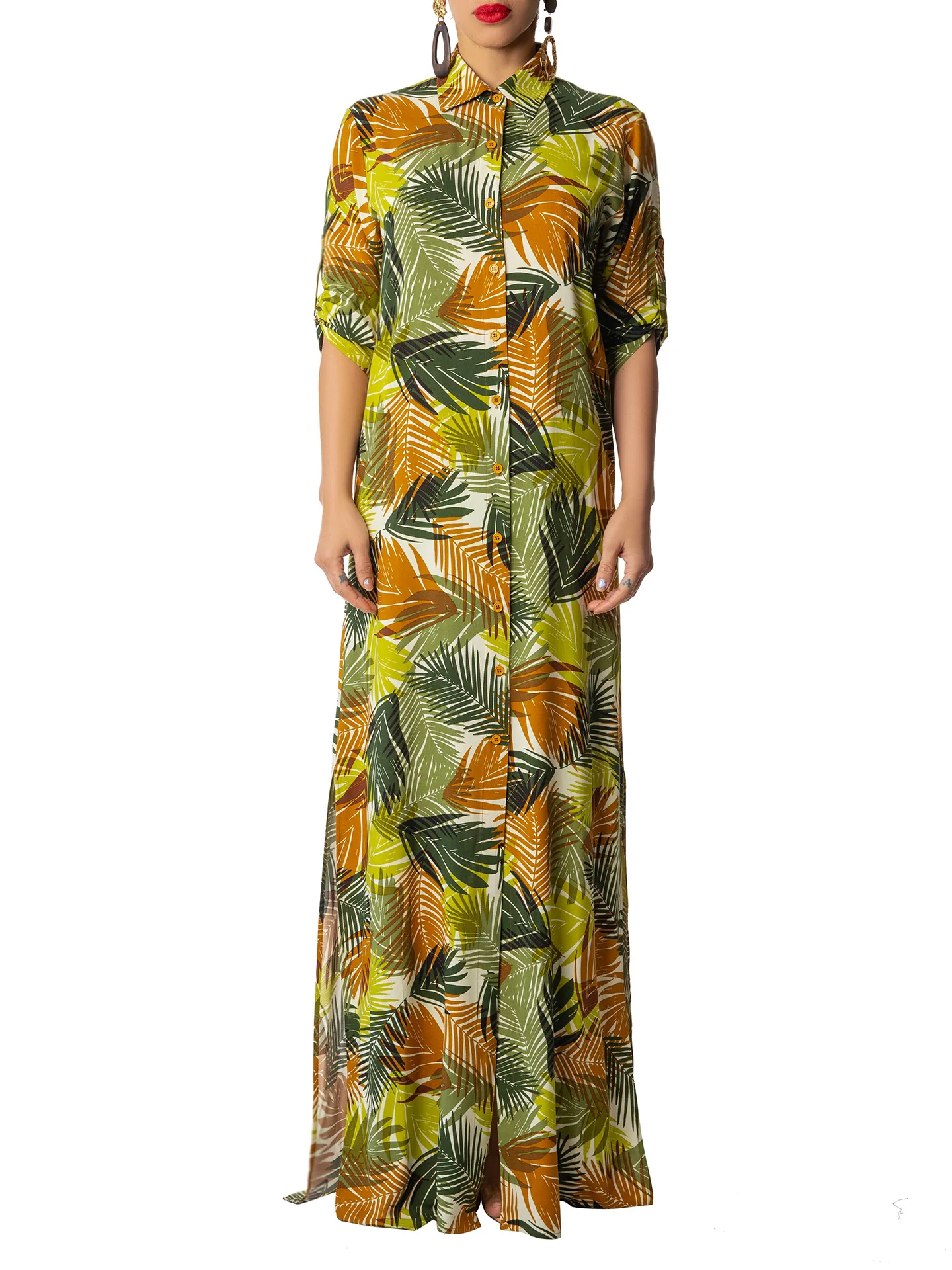 "Sycamore" Print Maxi Shirtdress - Image 4