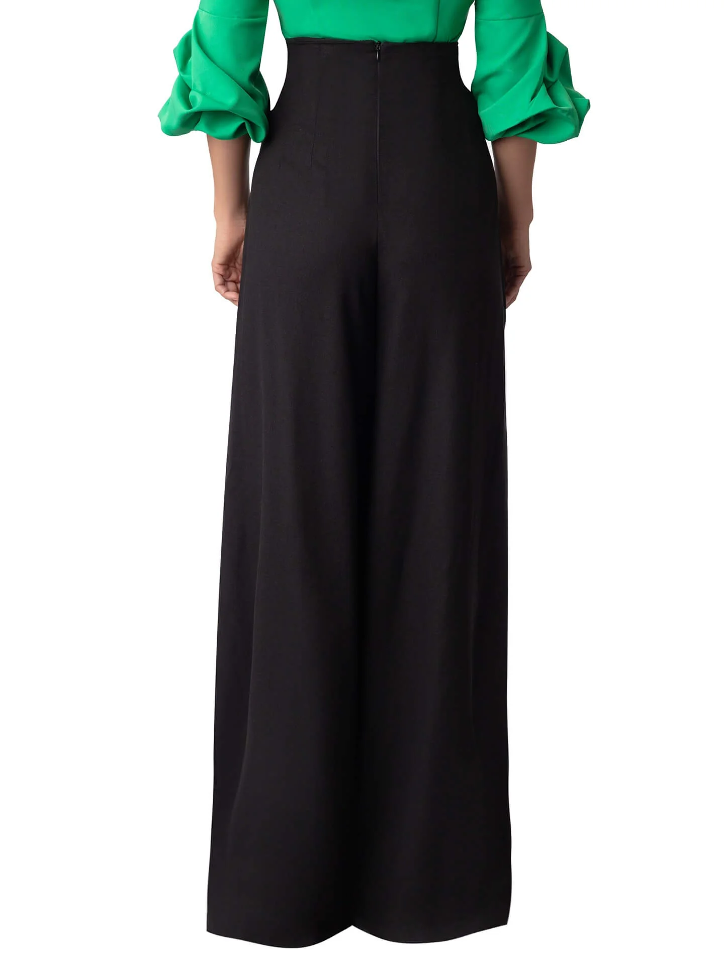 “Tọ́lá” Black Cinched High Waist Linen Pants - Image 6