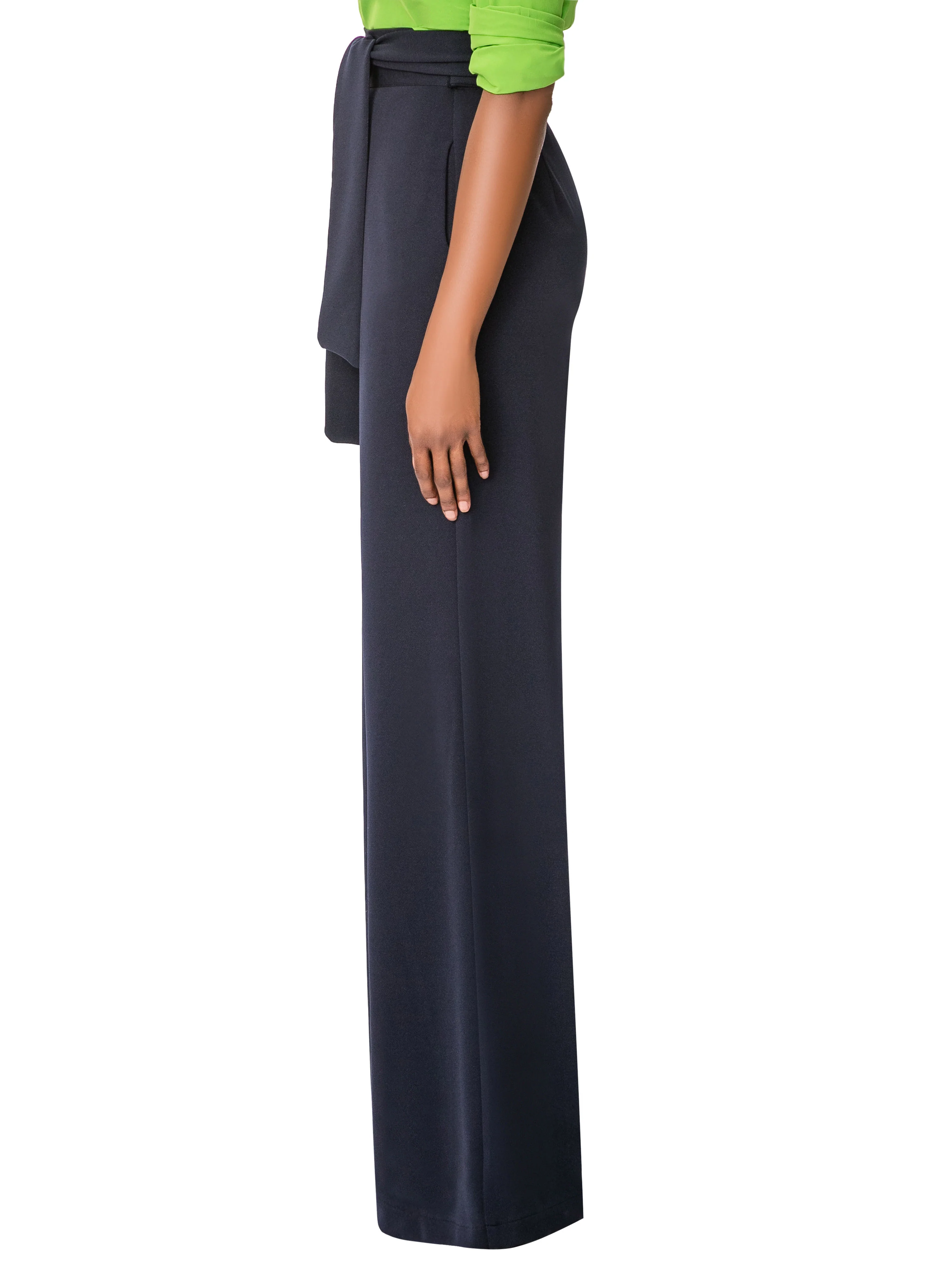"Tamu" Navy Belted High Waist Pants - Image 4