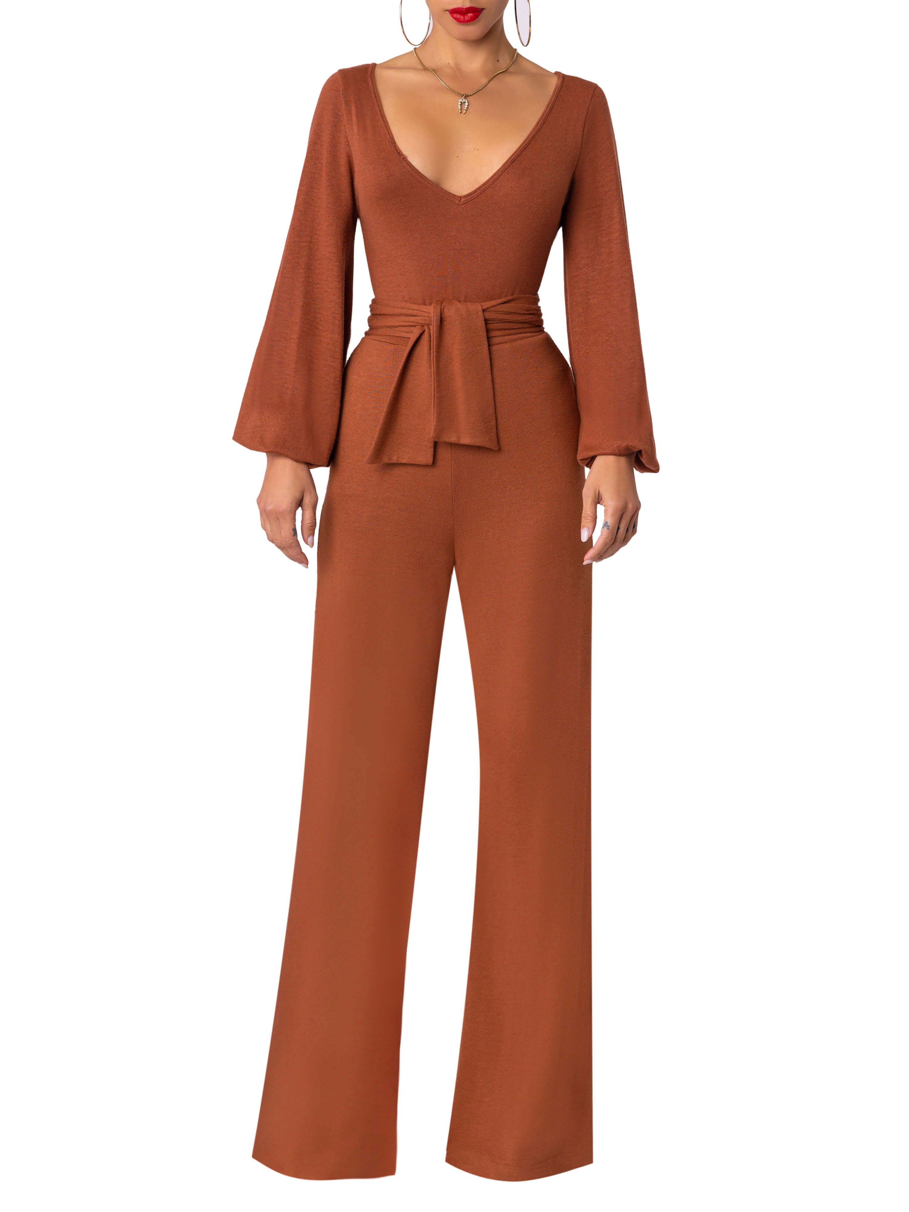 “Tawny” Mocha Belted Pants - Image 3