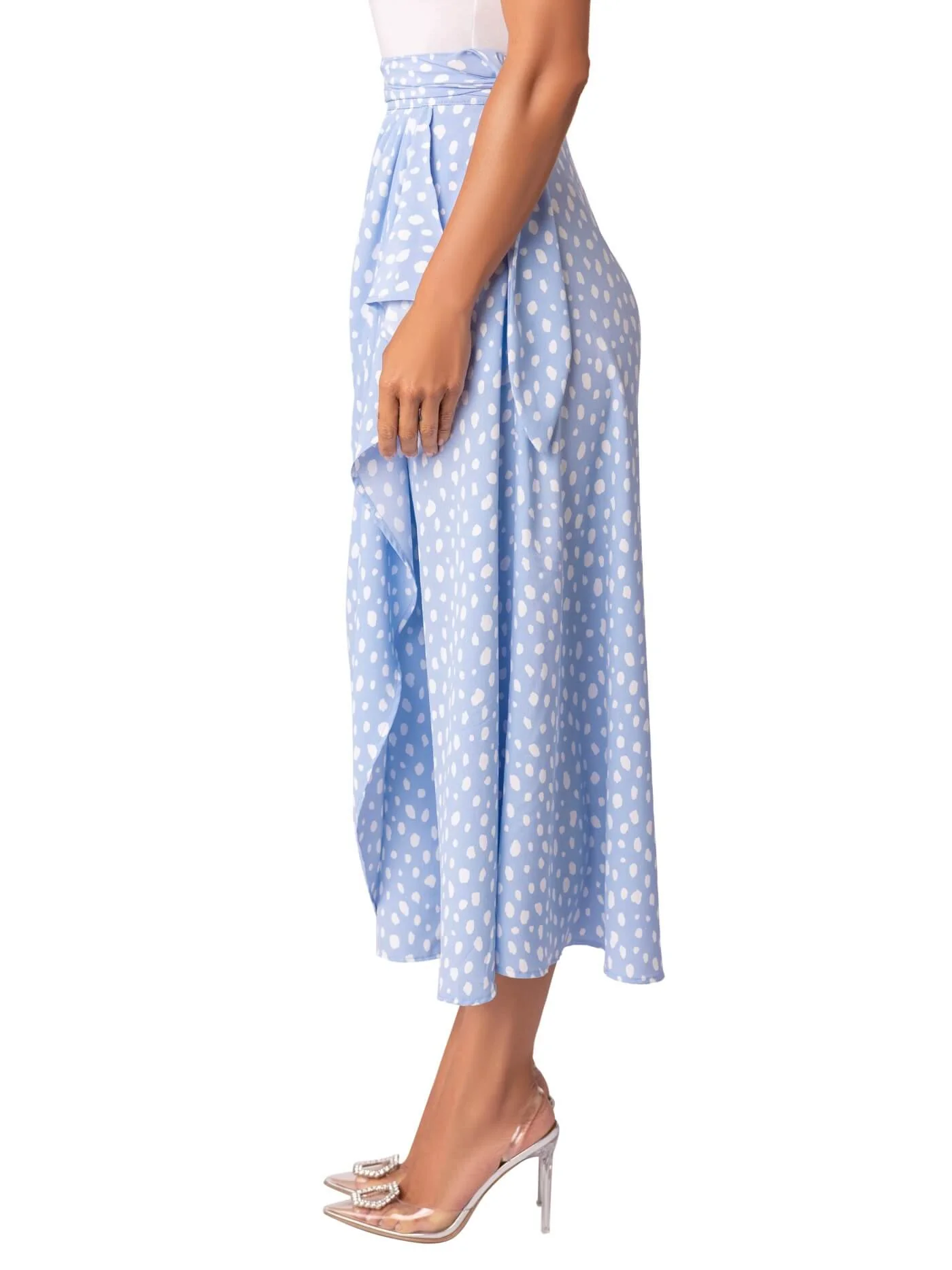 “The Waves” Polka Dot Asymmetric Midi Skirt - Image 6