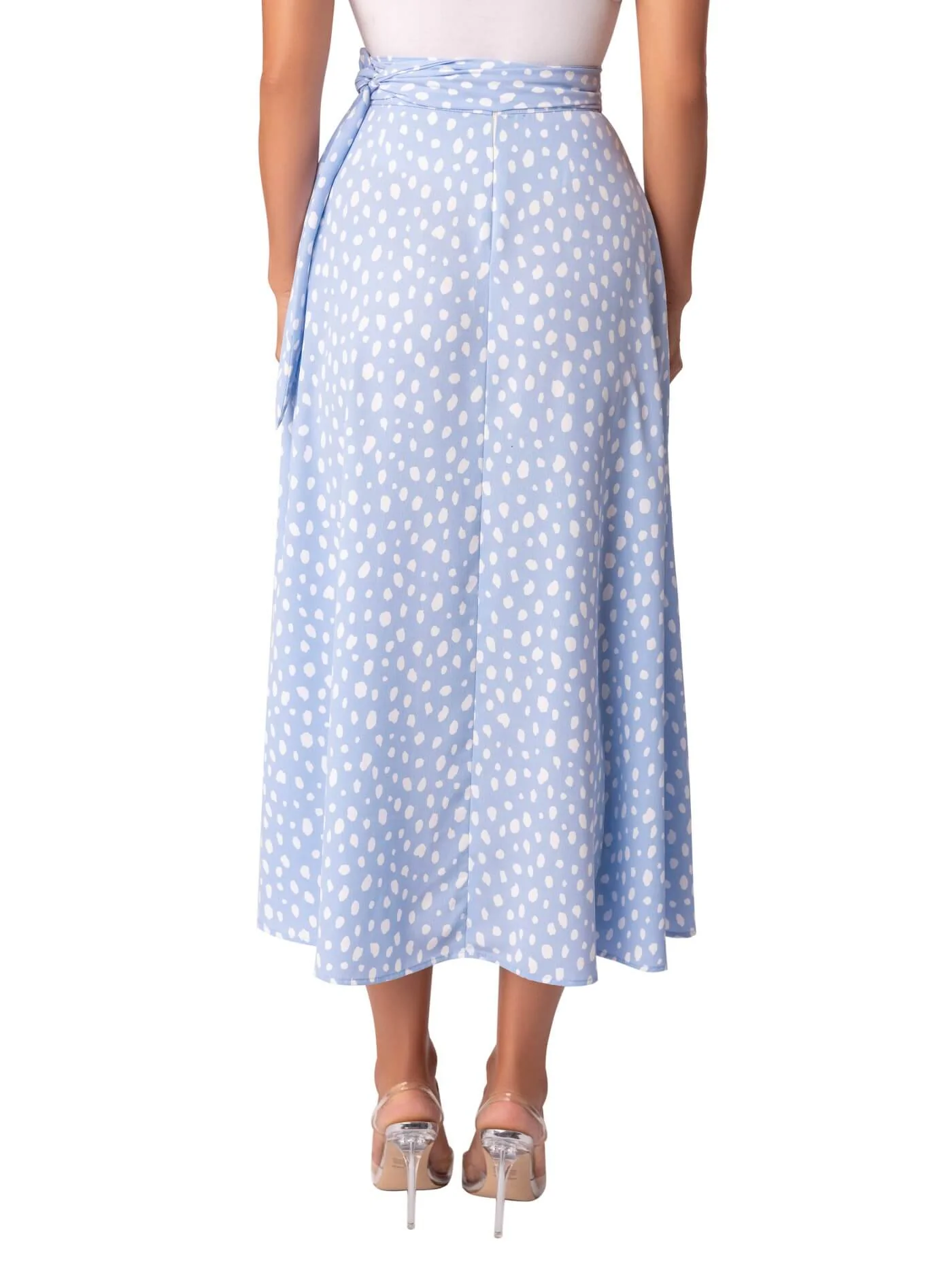 “The Waves” Polka Dot Asymmetric Midi Skirt - Image 7