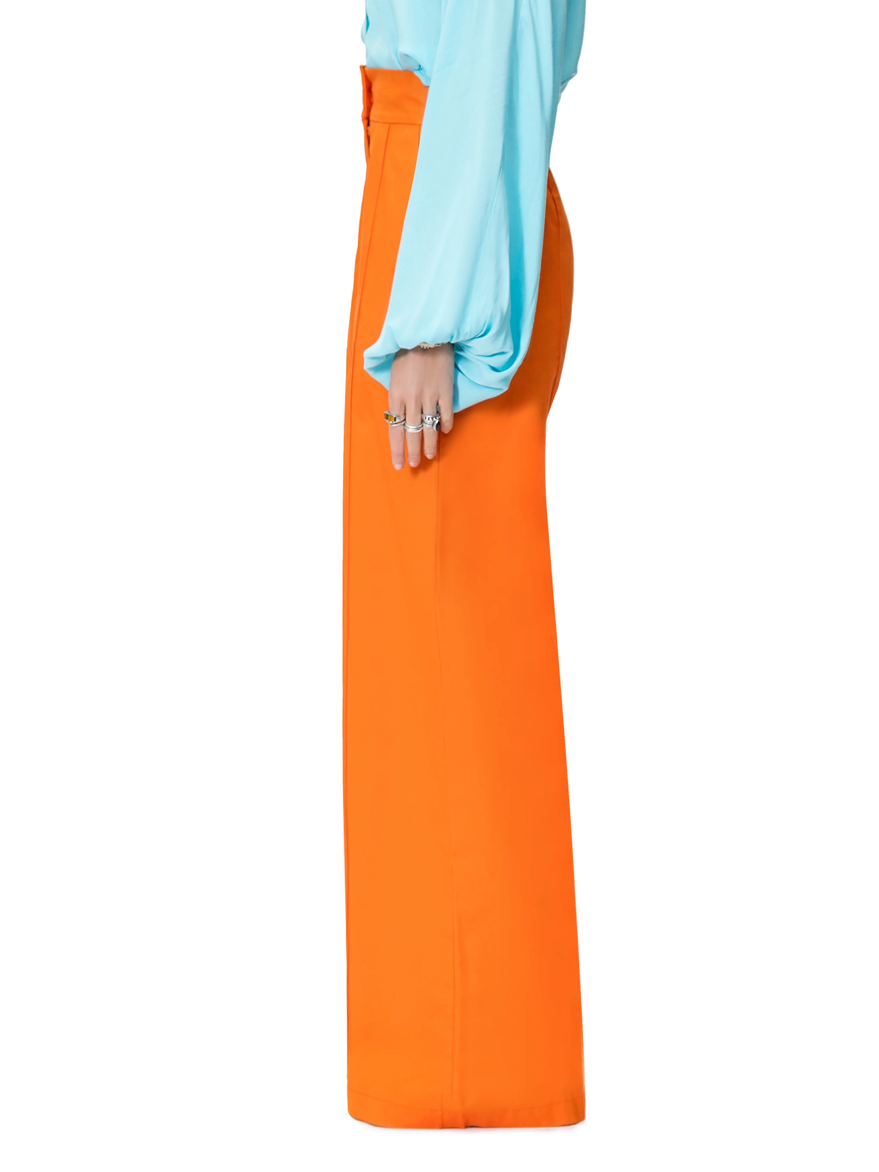 "Tina" Orange High Waist Pants - Image 4