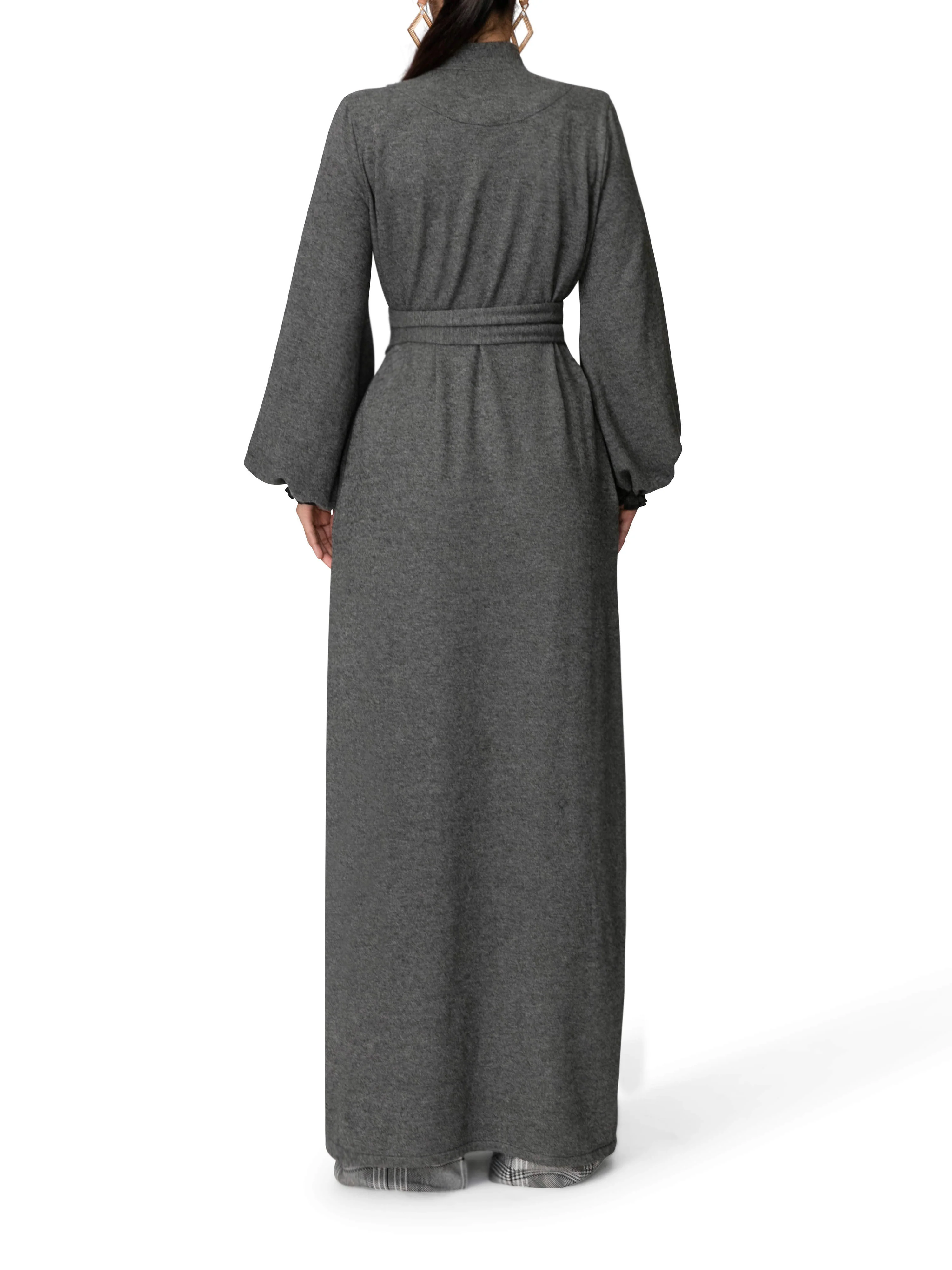 "Tinsley" Grey Sweater Duster - Image 6