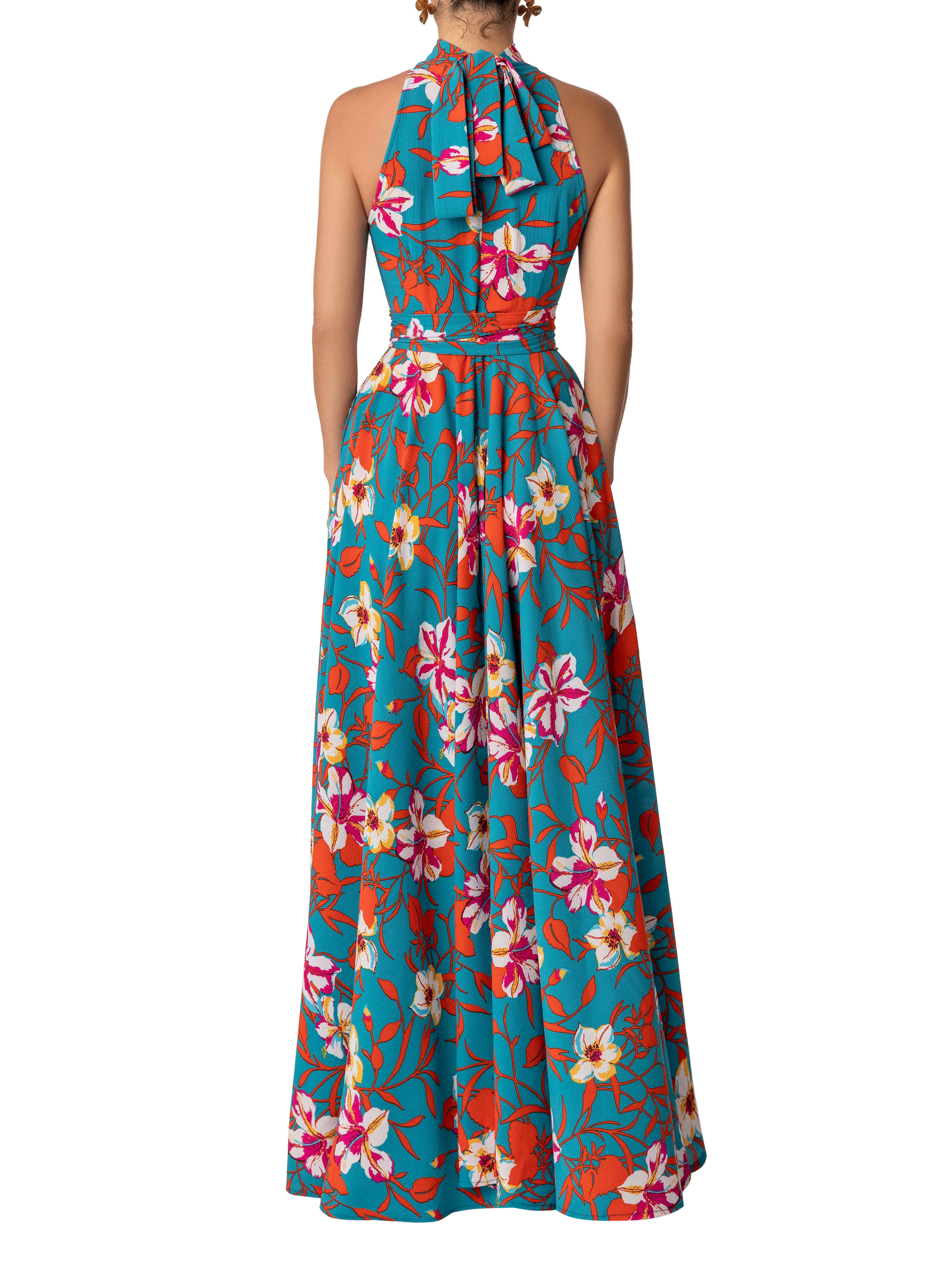 "Valencia" Print Halter Maxi Dress - Image 5