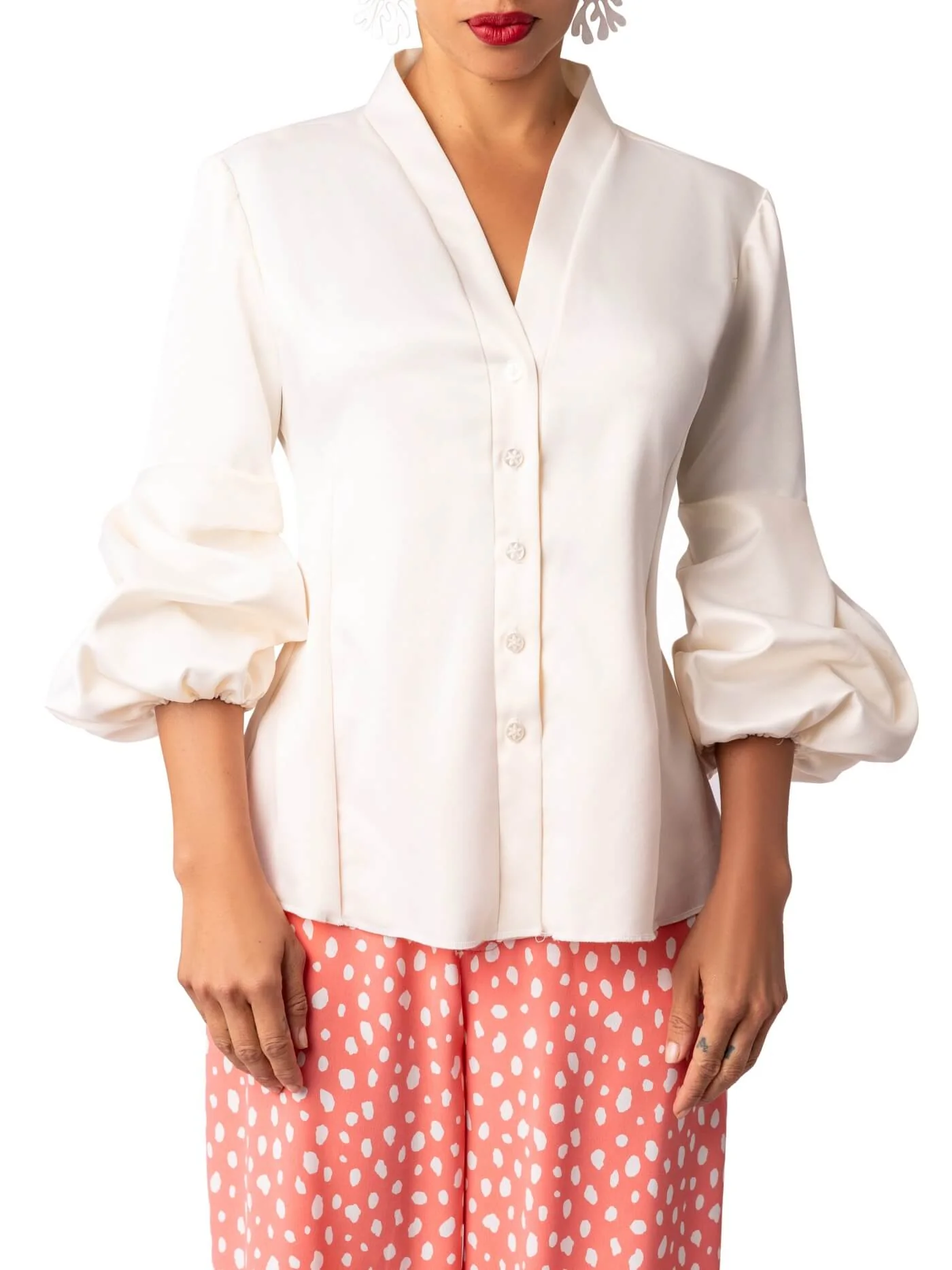 “White Sands” Ivory Button Down Shirt - Image 3