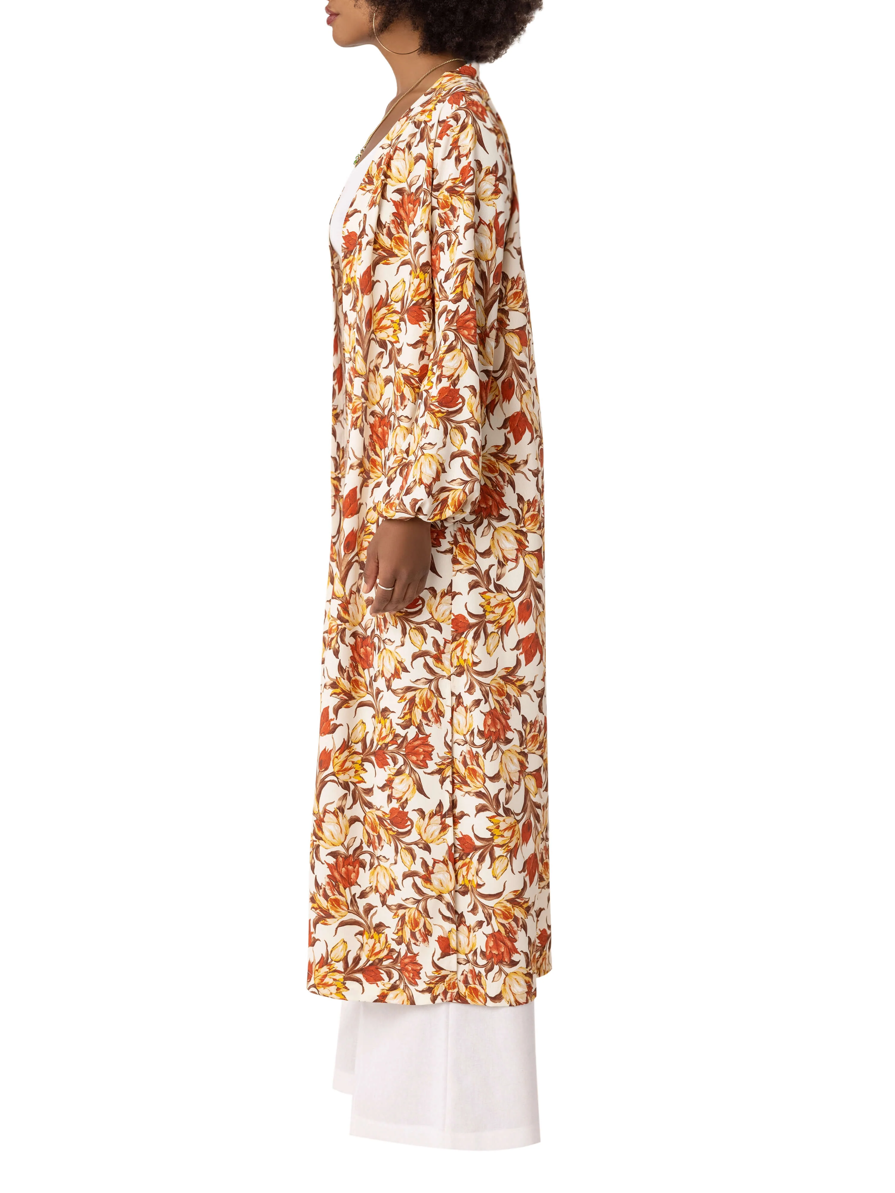 "Wilma" Ivory/Red Print Duster - Image 4