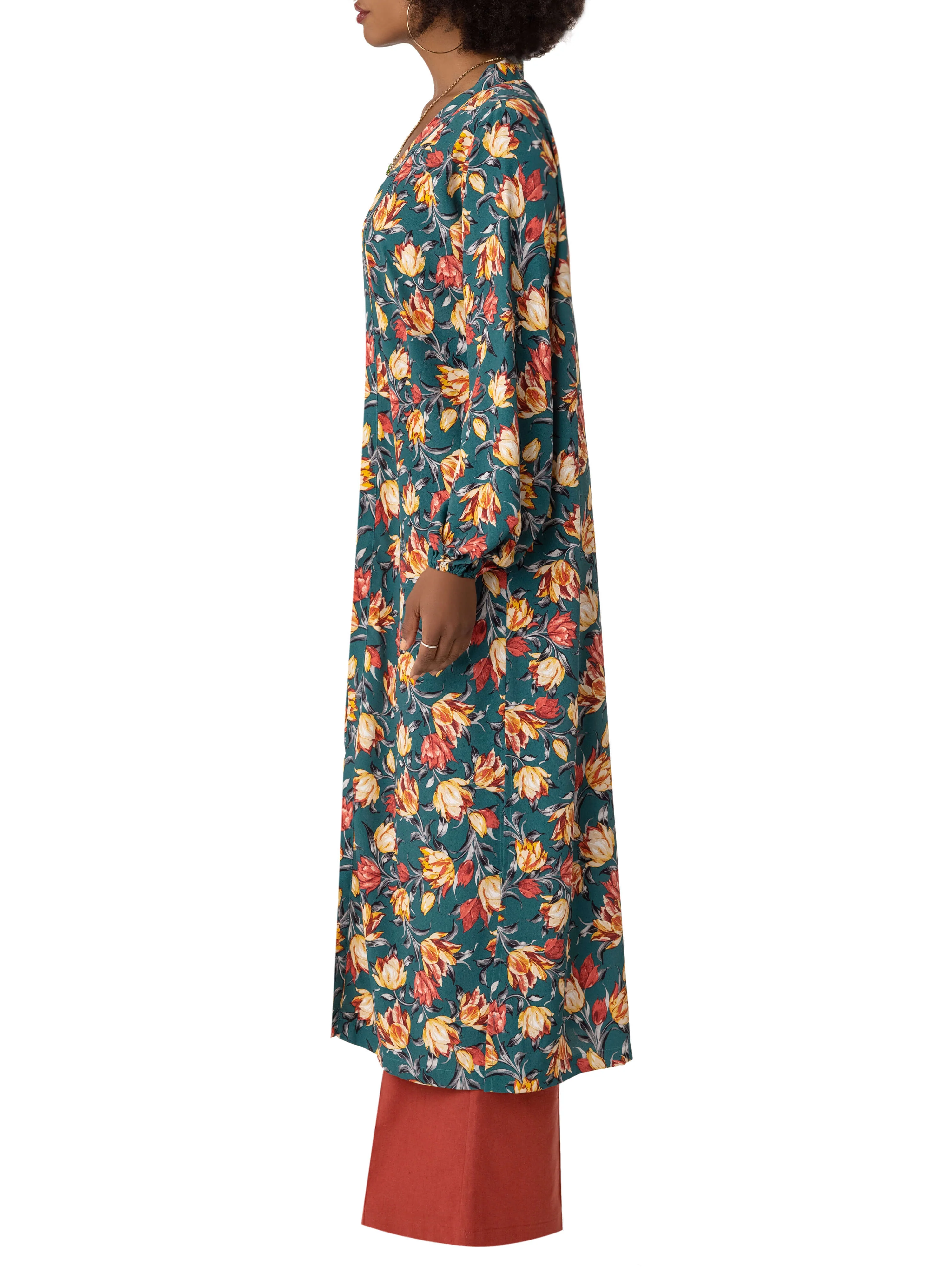"Yuri" Green Print Duster - Image 4